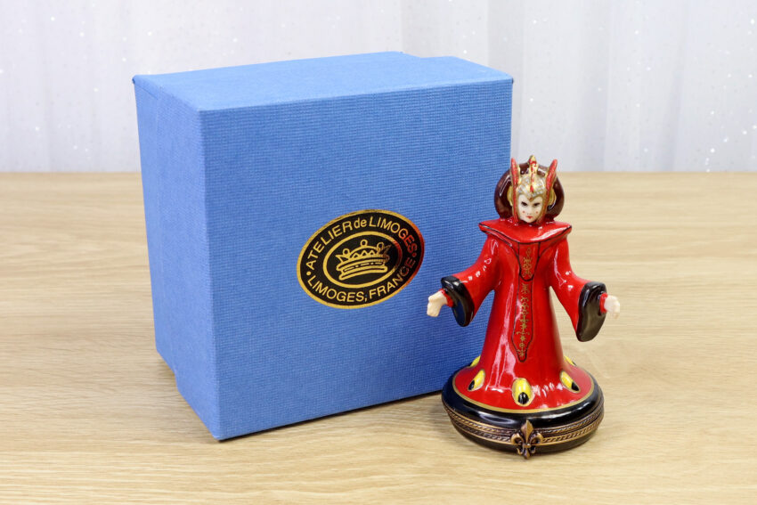 Limoges Queen Amidala porcelain trinket box, with packaging